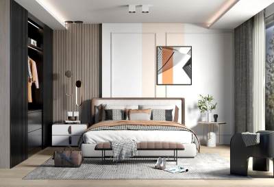 现代卧室 双人床